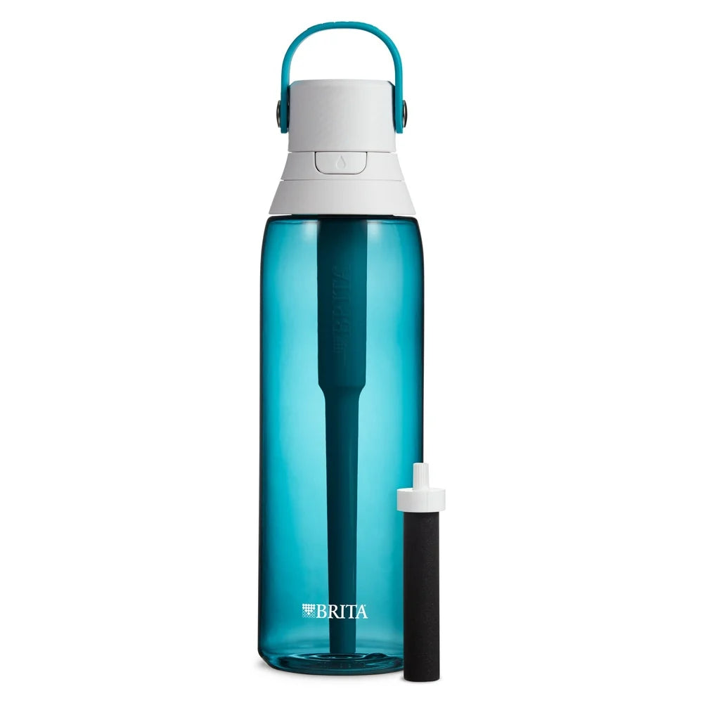 26 oz Filtered Water Bottle with Straw Leakproof Design Activated Carbon Filter Easy Sip Portable Hydration Home Office Gym