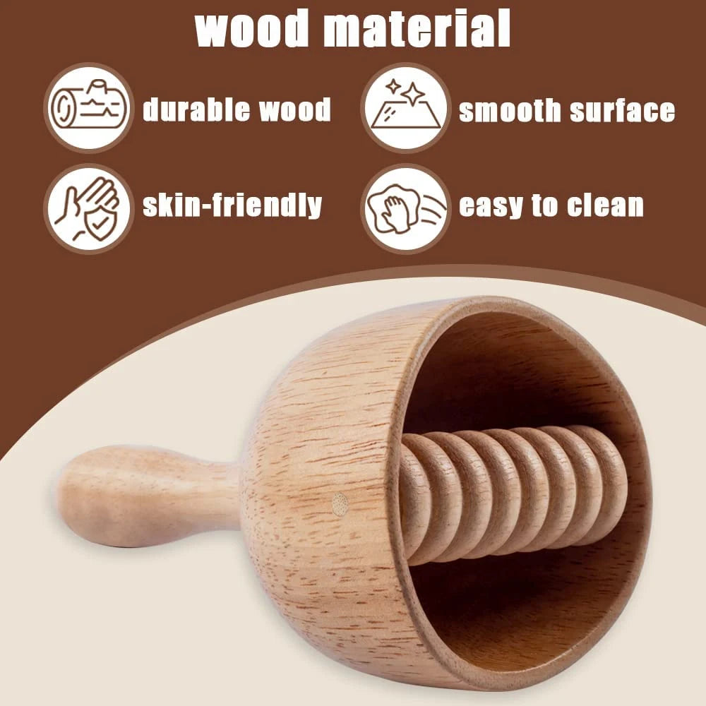 Wooden Swedish Massage Cup - Manual Anti Cellulite Suction Cup,Wood Therapy,Lymphatic Drainage,Maderotherapy,Body Sculpting Tool