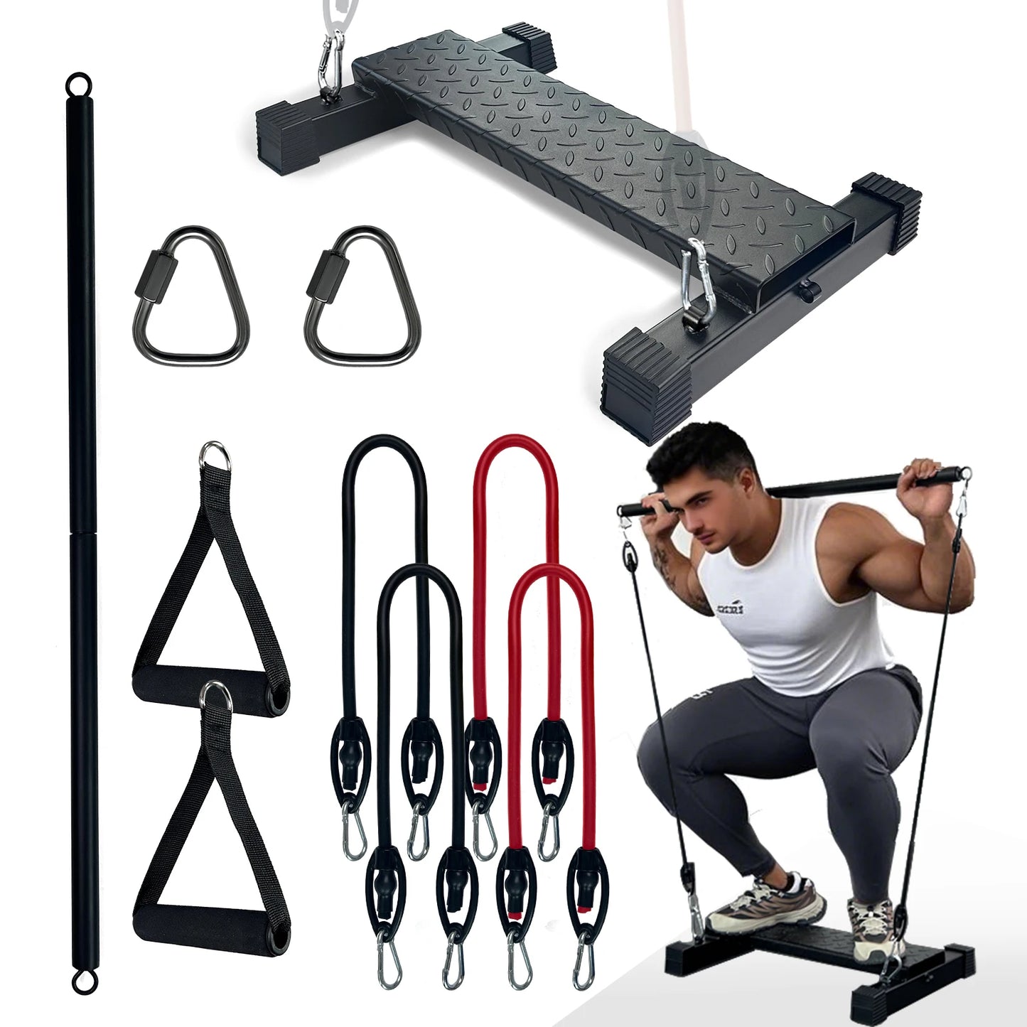 Multifunctional Steel Calf Raise Bar, Wide Standing Calf Raise Block for Calves Stretching, Foot Stretch Platform, Anti-Slip Squ