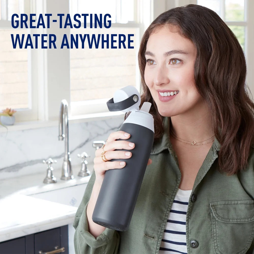 20 oz Insulated Stainless Steel Water Bottle with Filter Straw Leakproof Design Easy Sip Portable Hydration Solution