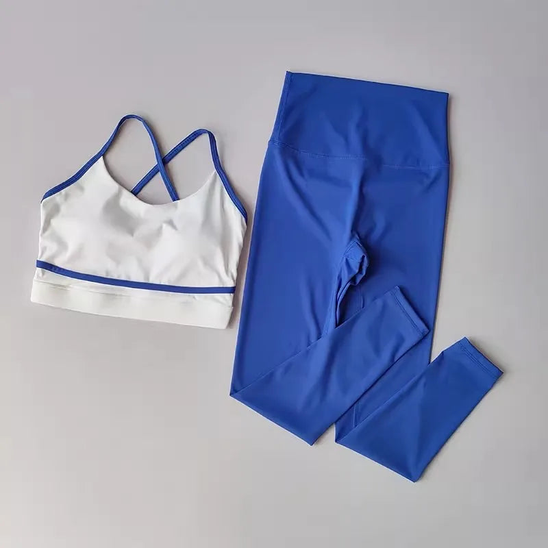 Women 2Pcs Yoga Sets Naked Feel Gym Shorts Set Yoga Suit Workout Set Clothes High Waist Yoga Shorts Sports Bra Short Sets