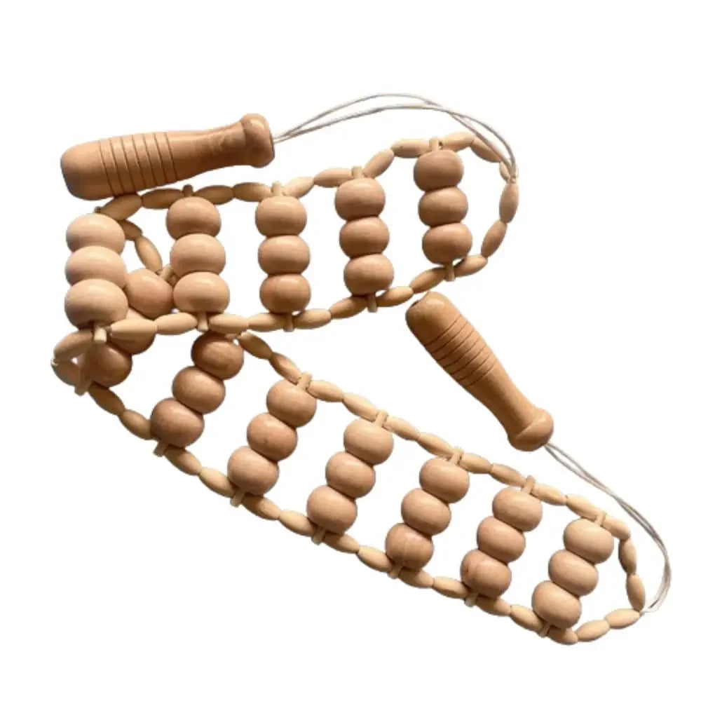 Wooden Massage Roller Rope Eliminate Local Fat Relaxation Muscle Roller Massager Portable Burrfree Lymphatic Drainage Massager
