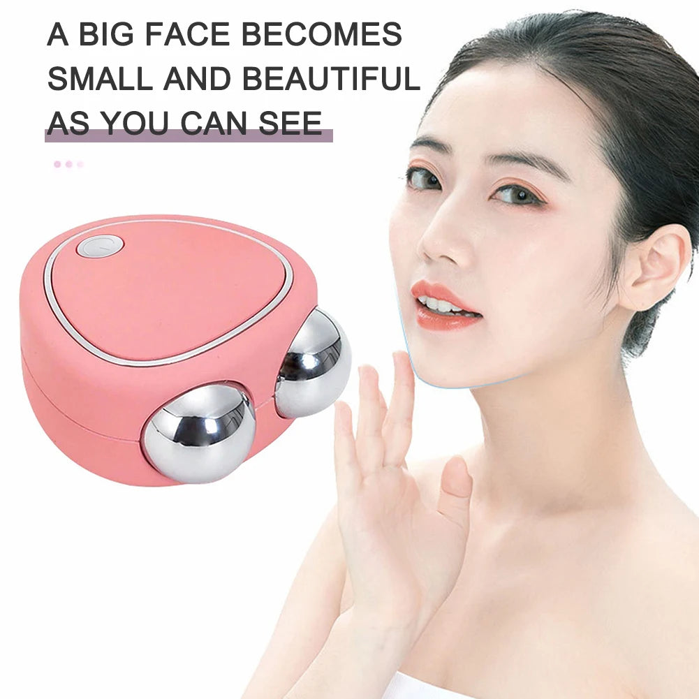 Ems Double Roller Massager Lifting Firming Rf Microcurrent Face Lift Machine Slimming Device Wrinkle Remover Skin Care Tools