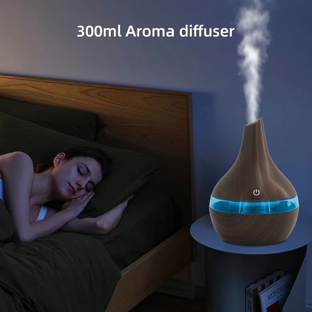300ml Portable USB Air Humidifier & Aroma Diffuser 2 in 1, Essential Oil Diffuser and Aromatherapy Machine with Included Essenti