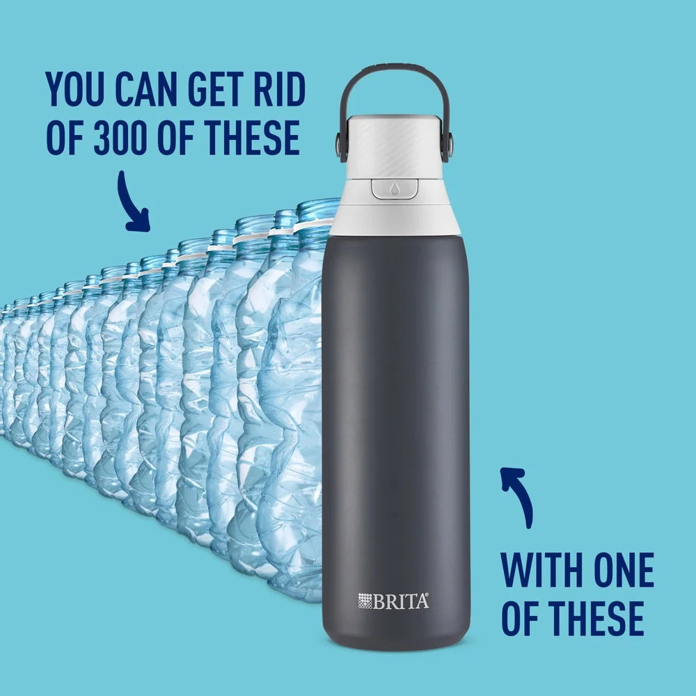 20 oz Insulated Stainless Steel Water Bottle with Filter Straw Leakproof Design Easy Sip Portable Hydration Solution