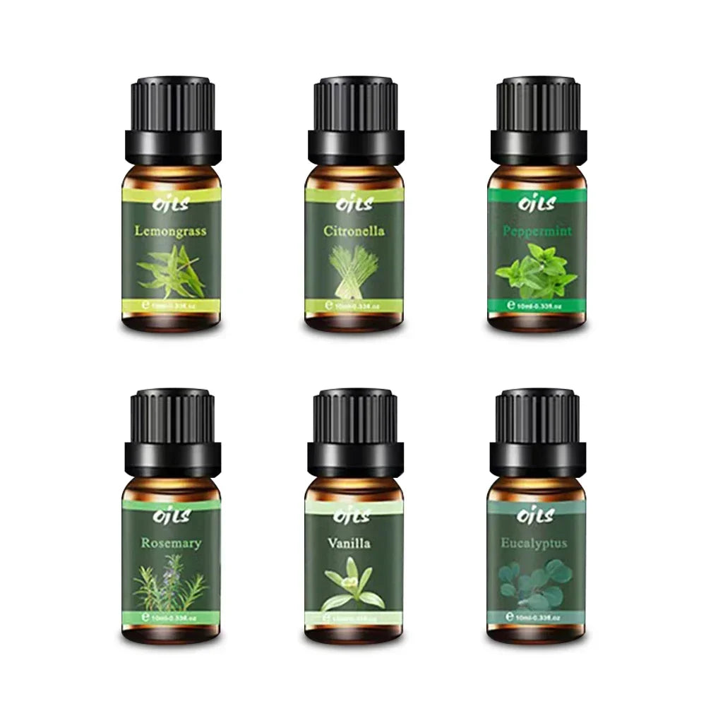 6 Luxury Essential Oils Gift Set - Eucalyptus, Vanilla, Peppermint Blends - Spa-Quality Aromatherapy Kit for Home & Wellness, Di