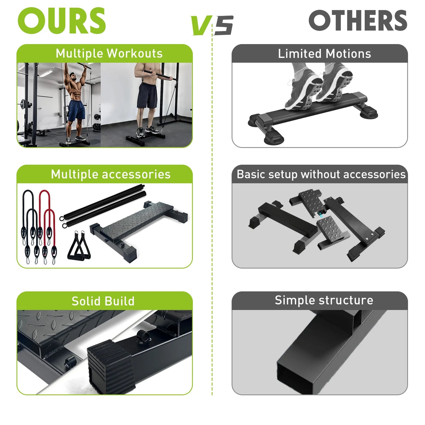 Multifunctional Steel Calf Raise Bar, Wide Standing Calf Raise Block for Calves Stretching, Foot Stretch Platform, Anti-Slip Squ