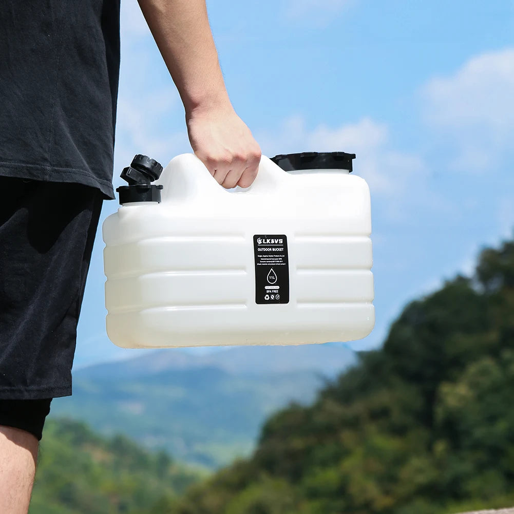 11L Leakproof Portable Water Container with Faucet Large Capacity Drinking Water Bucket for Vehicle Camping