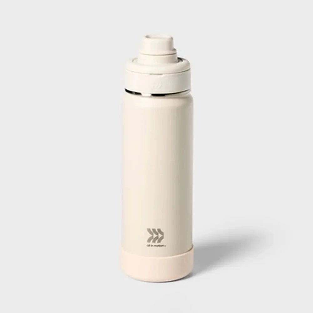 24oz Stainless Steel Insulated Water Bottle with Removable Straw Locking Lid Top Handle Outdoor Hydration
