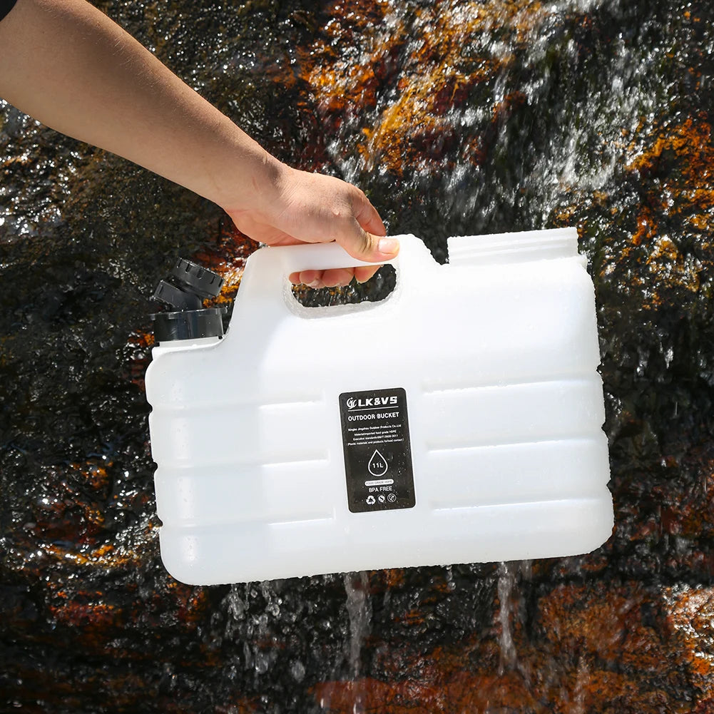 11L Leakproof Portable Water Container with Faucet Large Capacity Drinking Water Bucket for Vehicle Camping