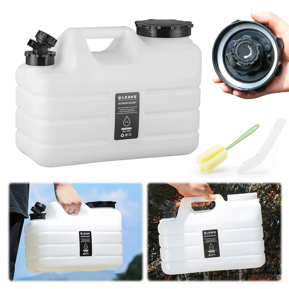 11L Leakproof Portable Water Container with Faucet Large Capacity Drinking Water Bucket for Vehicle Camping