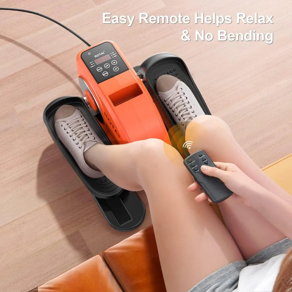 Under desk elliptical machine, portable leg pedal for fitness, home and office with remote and LCD display