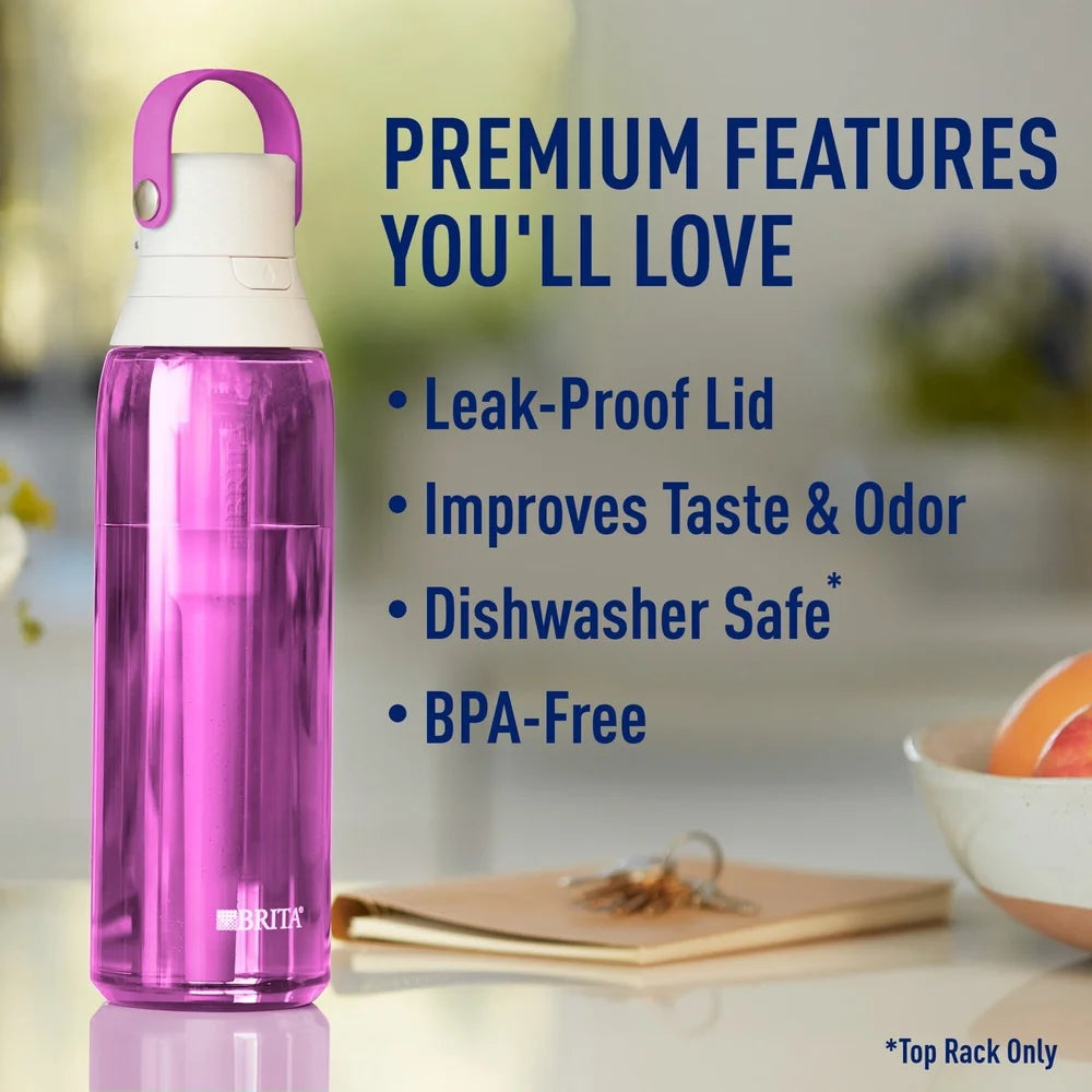 26oz Leak Proof Filtered Water Bottle with Straw Activated Carbon Filter Easy Sip Design Portable Hydration Home Gym Office