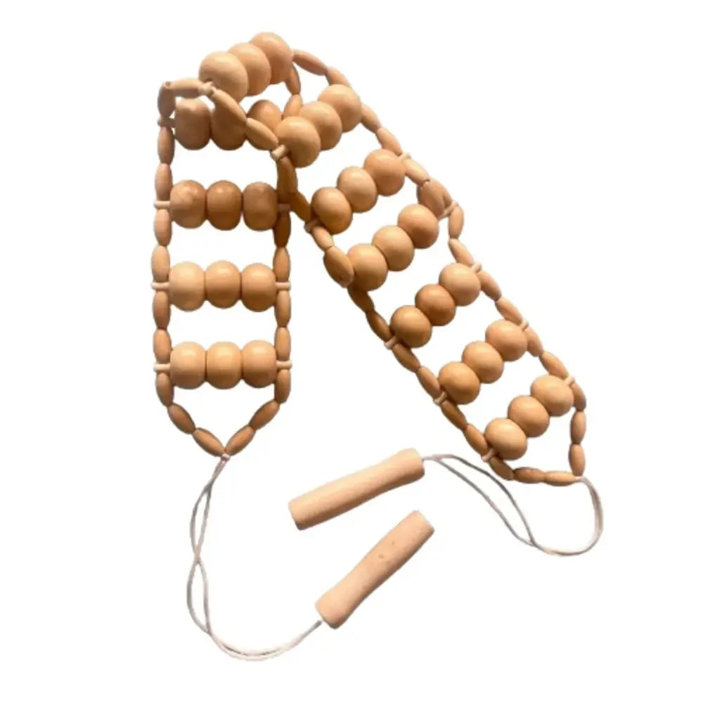 Wooden Massage Roller Rope Eliminate Local Fat Relaxation Muscle Roller Massager Portable Burrfree Lymphatic Drainage Massager