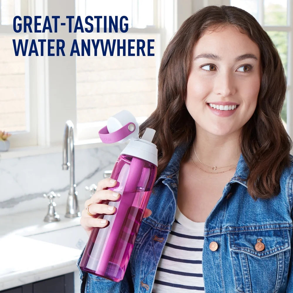 26oz Leak Proof Filtered Water Bottle with Straw Activated Carbon Filter Easy Sip Design Portable Hydration Home Gym Office