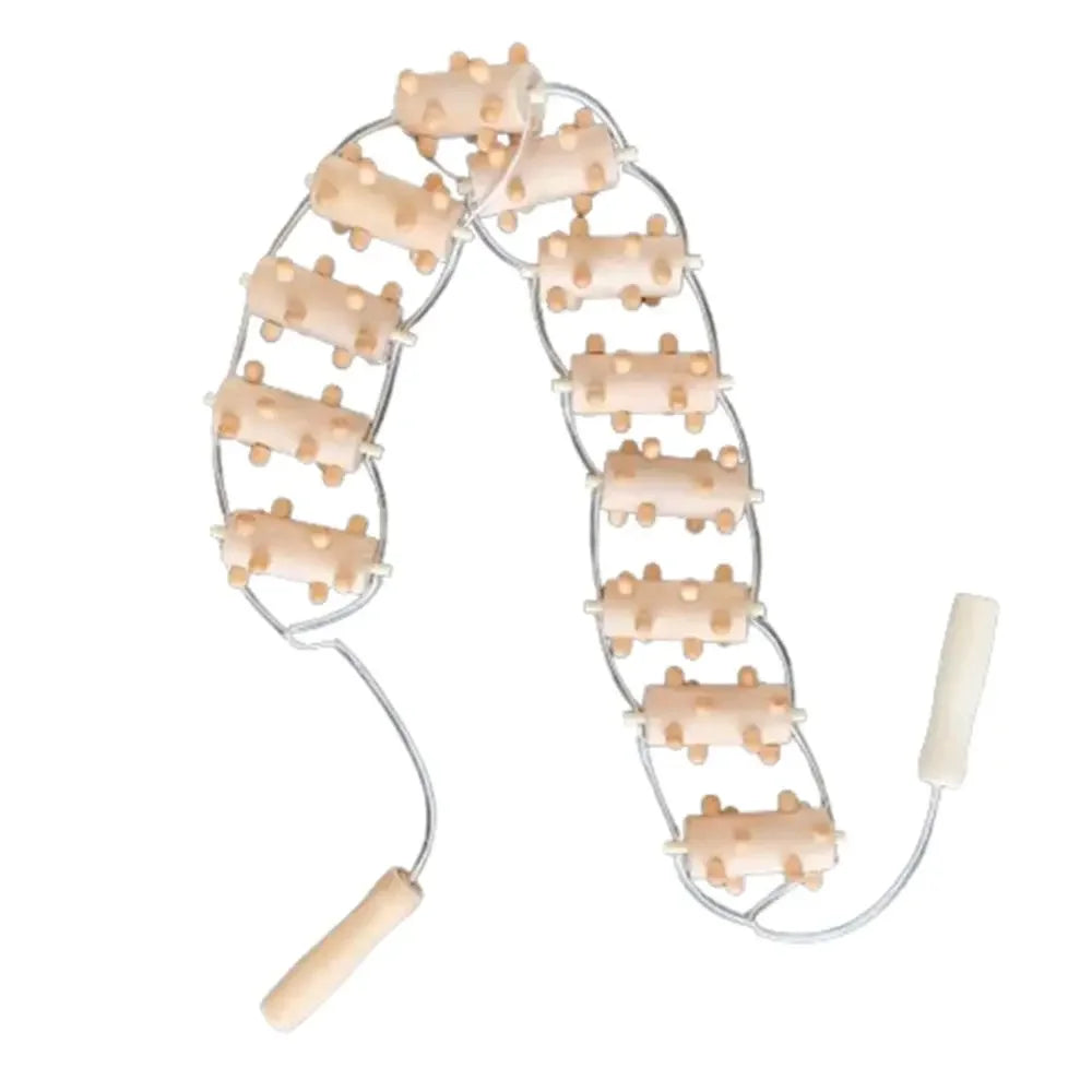 Wooden Massage Roller Rope Eliminate Local Fat Relaxation Muscle Roller Massager Portable Burrfree Lymphatic Drainage Massager