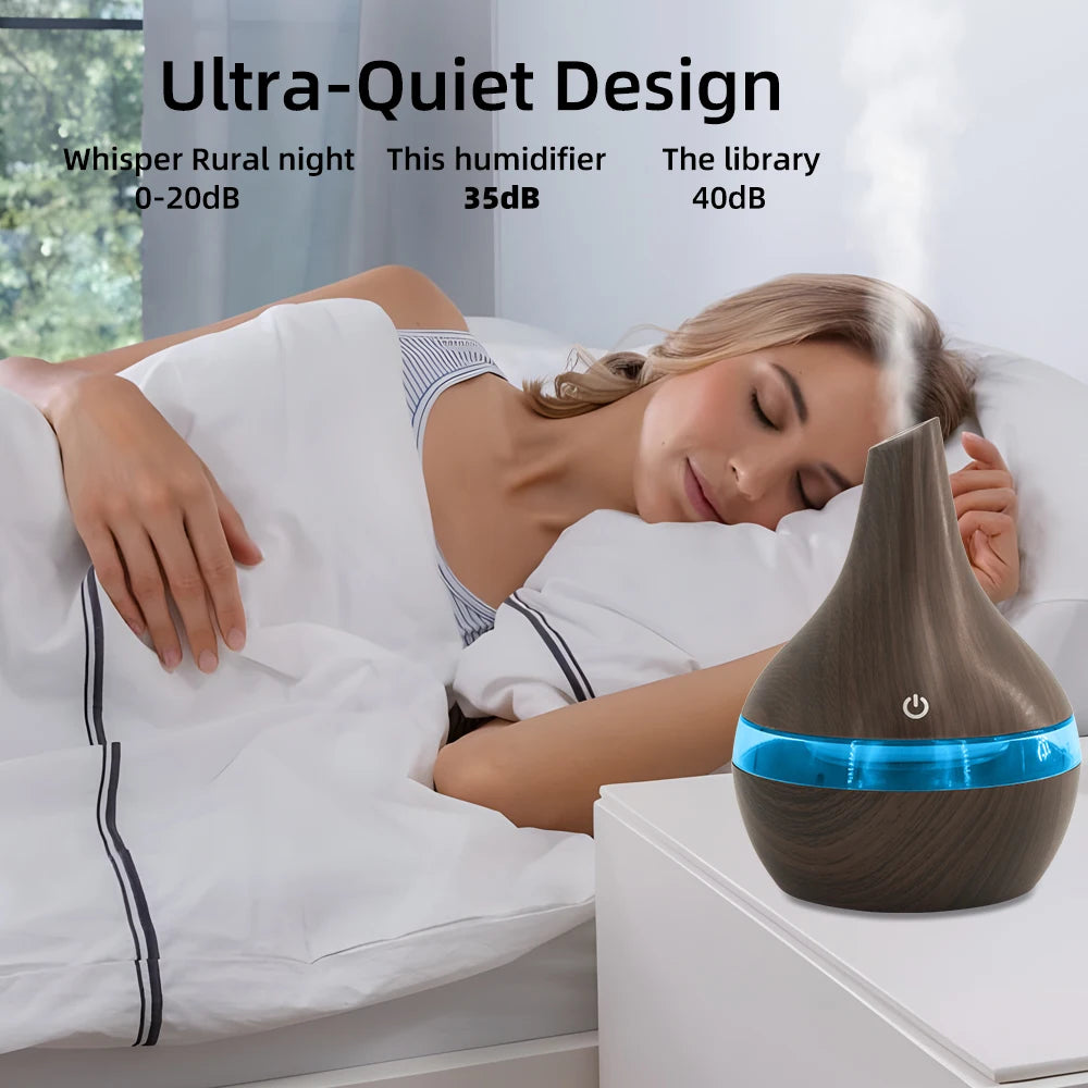 300ml Portable USB Air Humidifier & Aroma Diffuser 2 in 1, Essential Oil Diffuser and Aromatherapy Machine with Included Essenti