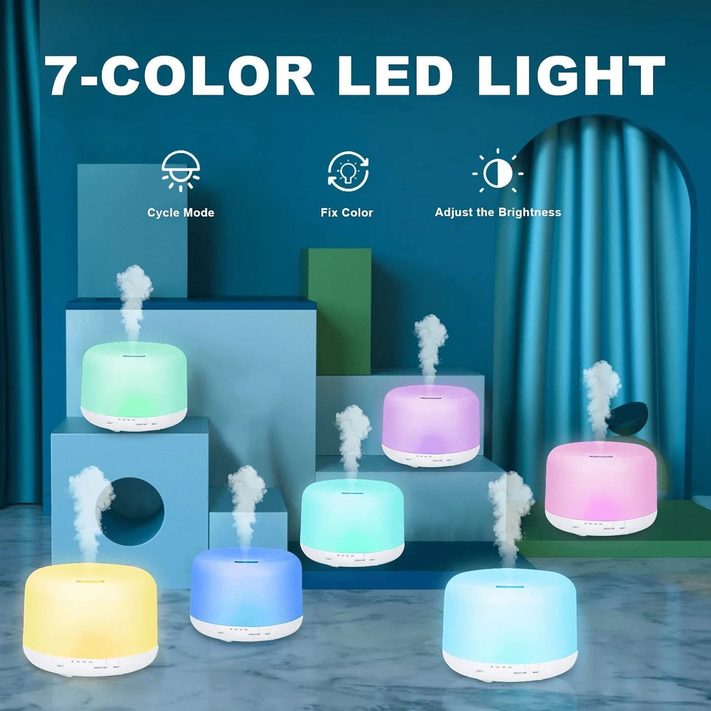 Diffuser For Home Ultimate Aroma Experience 300ML Diffuser with Auto-Shutoff 7 LED Colors Remote - Office Humidifier Home Spa