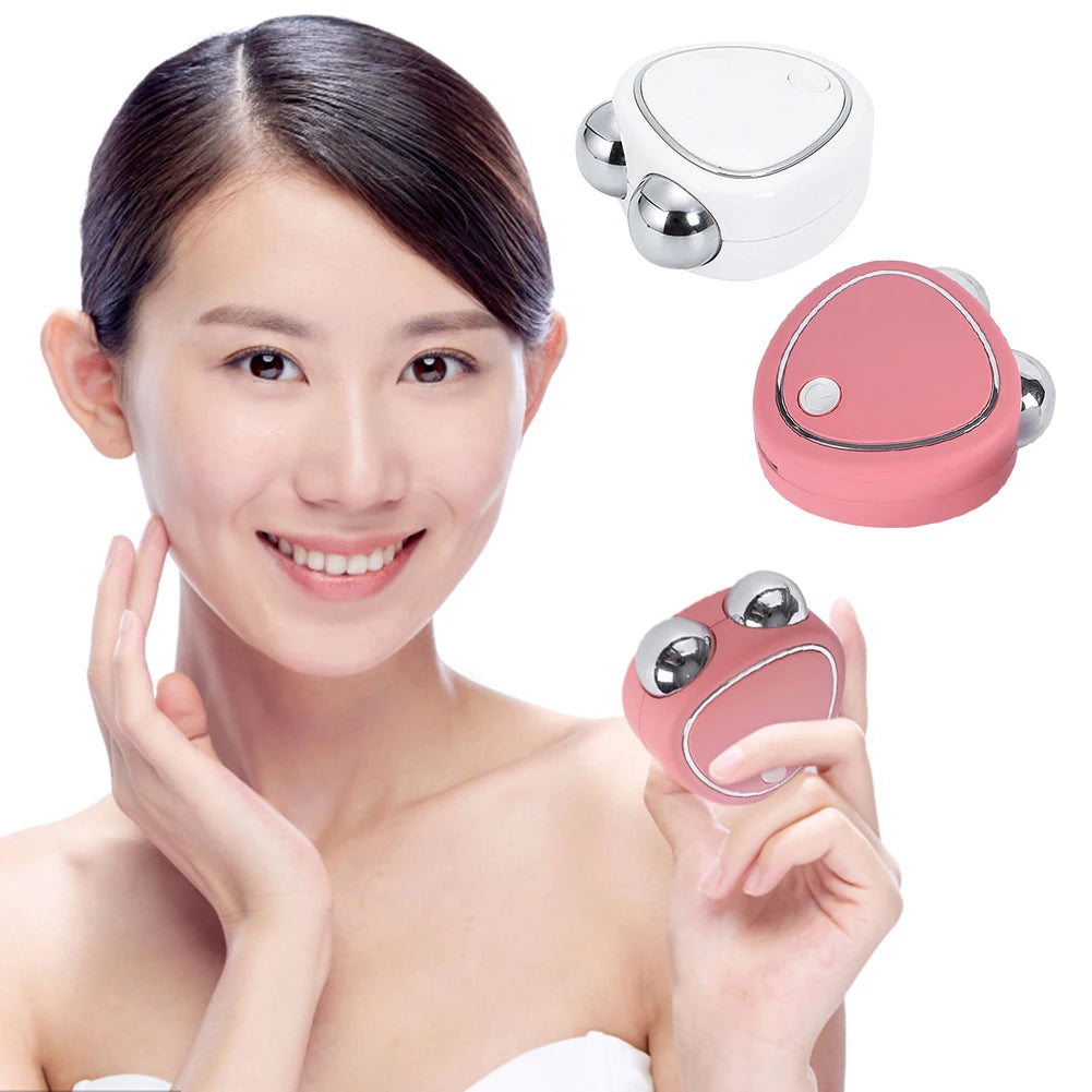 Ems Double Roller Massager Lifting Firming Rf Microcurrent Face Lift Machine Slimming Device Wrinkle Remover Skin Care Tools