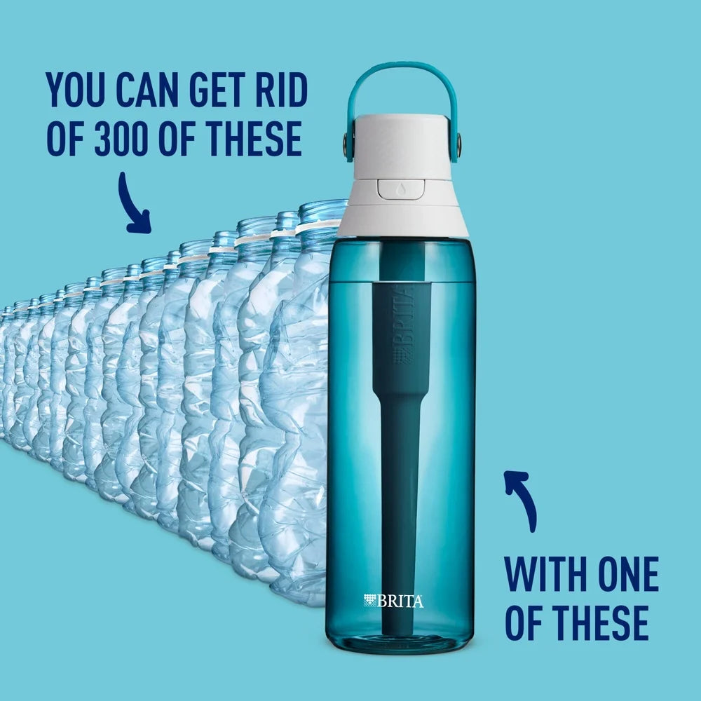 26 oz Filtered Water Bottle with Straw Leakproof Design Activated Carbon Filter Easy Sip Portable Hydration Home Office Gym