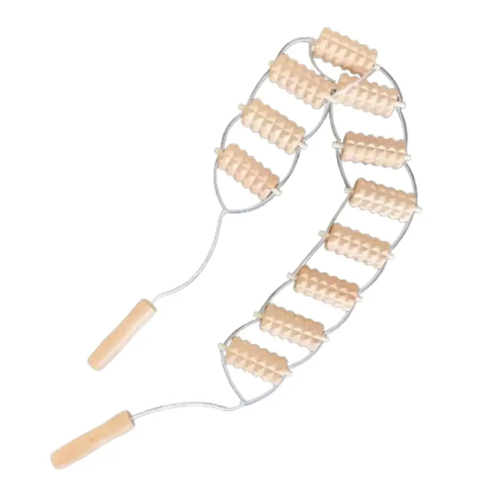 Wooden Massage Roller Rope Eliminate Local Fat Relaxation Muscle Roller Massager Portable Burrfree Lymphatic Drainage Massager