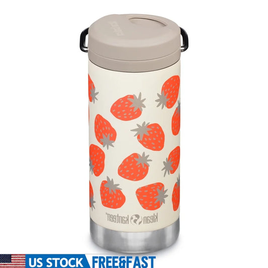 12oz Insulated Stainless Steel Water Bottle with Twist Cap and Built-in Reusable Straw Leakproof Design Hydration Outdoors
