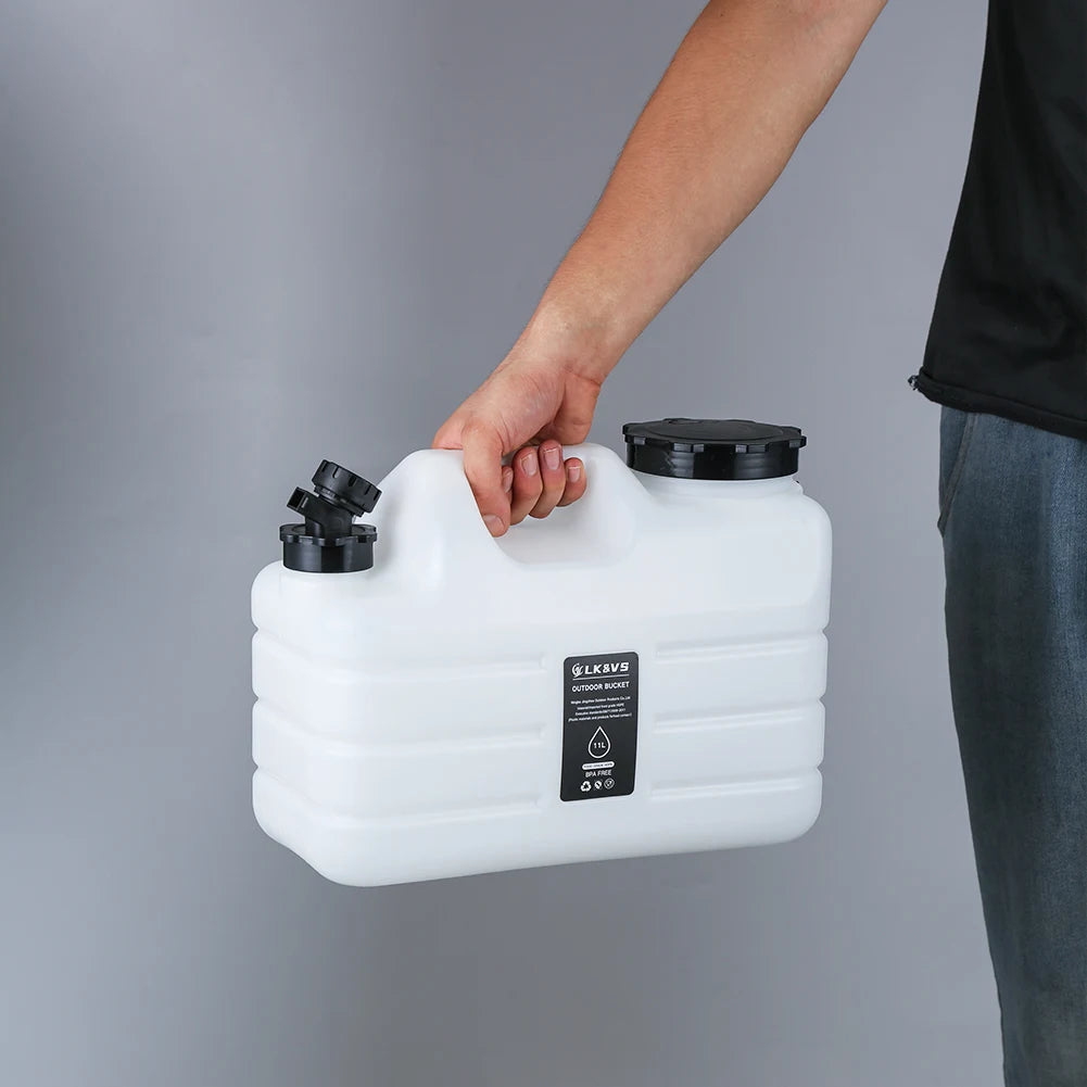 11L Leakproof Portable Water Container with Faucet Large Capacity Drinking Water Bucket for Vehicle Camping