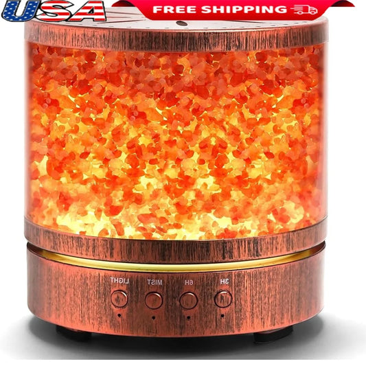 Ultrasonic Essential Oil Diffuser Himalayan Salt Lamp Aromatherapy Diffuser 400ML Large Room 7 LED Light Timer Mist Modes
