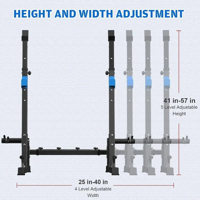 JX FITNESS Weight Bench with Squat Rack, Bench Press Rack Two Piece Set Adjustable Bench & Barbell Rack Stand