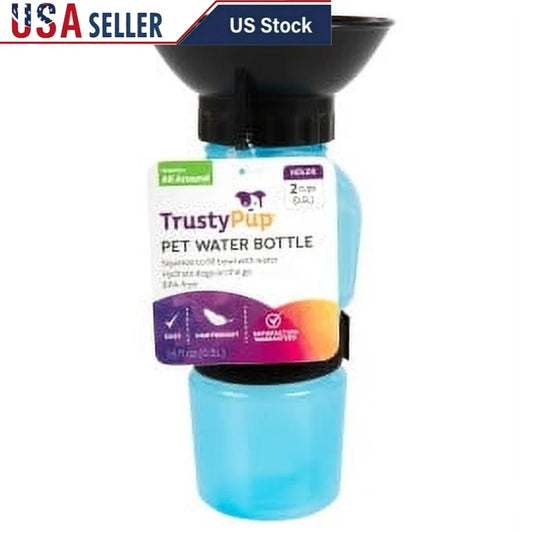 BPA-Free Pet Water Bottle 20 fl oz Dog Hydration Squeeze Bowl Hands-Free Velcro Strap Ideal Travel Hiking