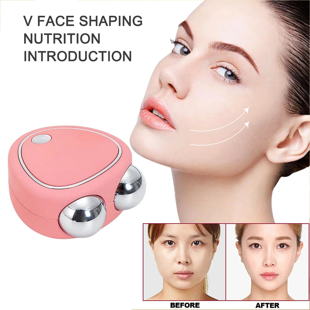 Ems Double Roller Massager Lifting Firming Rf Microcurrent Face Lift Machine Slimming Device Wrinkle Remover Skin Care Tools