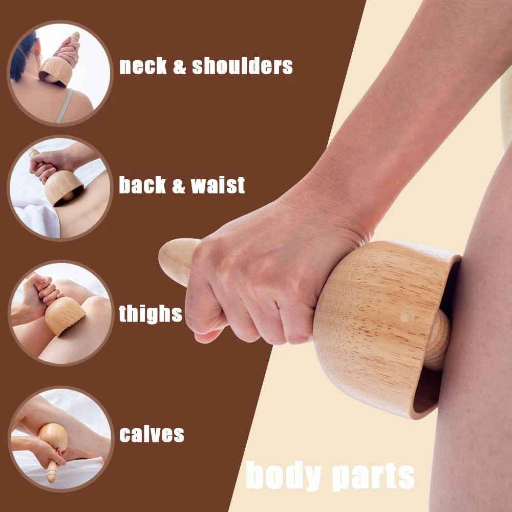 Wooden Swedish Massage Cup - Manual Anti Cellulite Suction Cup,Wood Therapy,Lymphatic Drainage,Maderotherapy,Body Sculpting Tool