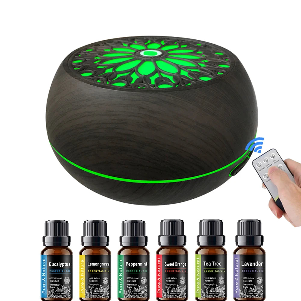 Diffuser For Home Commercial Diffuser 550ml  6 Premium Oil Blends Quiet Operation with Remote  LED Lighting for Lobbies/Spa