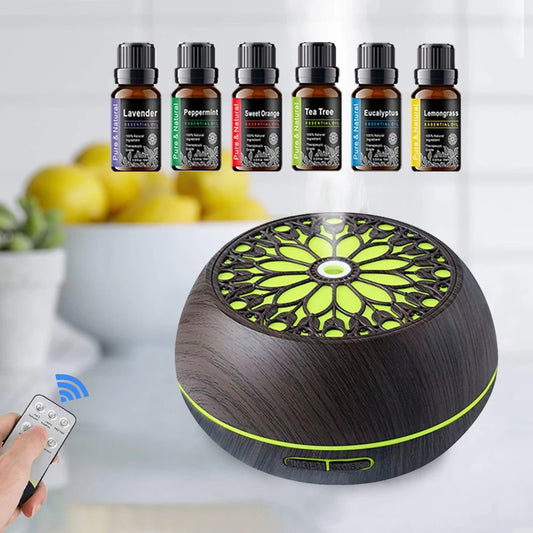 Diffuser For Home Commercial Diffuser 550ml  6 Premium Oil Blends Quiet Operation with Remote  LED Lighting for Lobbies/Spa