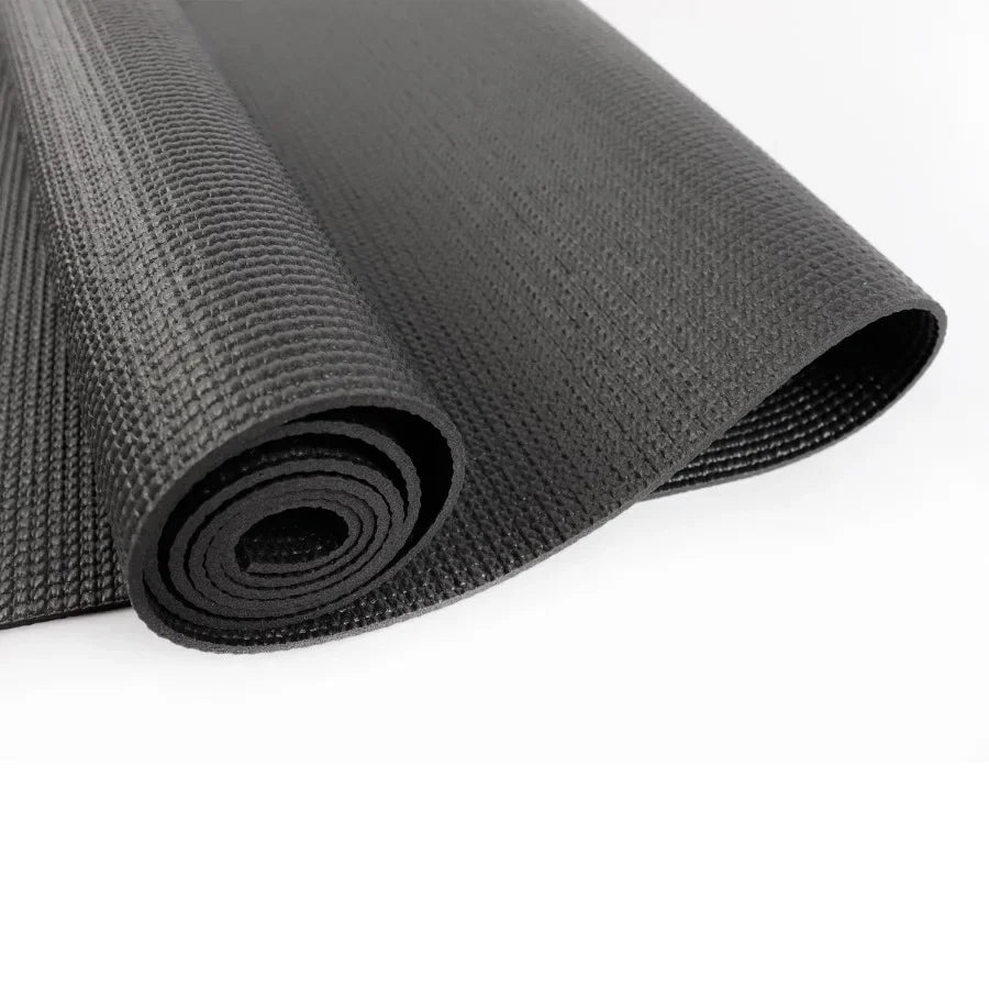 2 pack PVC Yoga Mat 3mm Thickness in Dark Gray Color Measures 68in x 24in for Enhanced Nonslip Grip Provides Superior Cushionin