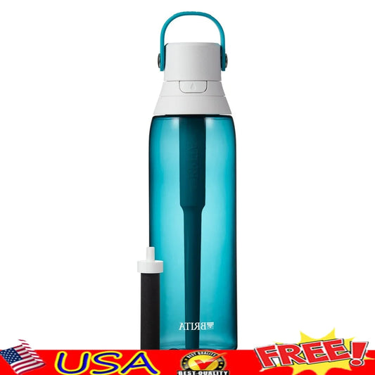 26 oz Filtered Water Bottle with Straw Leakproof Design Activated Carbon Filter Easy Sip Portable Hydration Home Office Gym